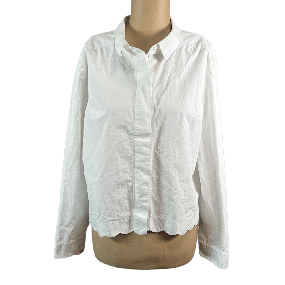 Cos White Scalloped Edge Button Down Size 10 - image 2